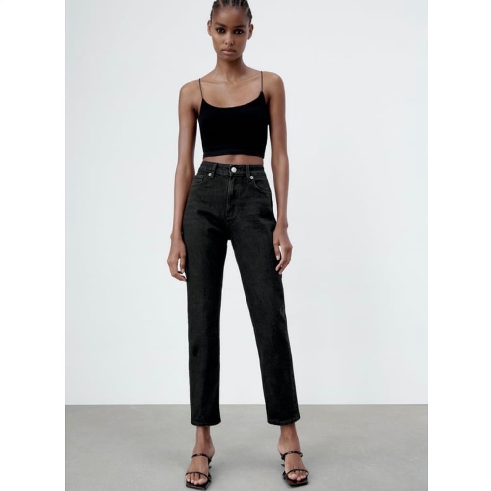 High-Rise Ankle Length black Jeans - Zara - Size 6